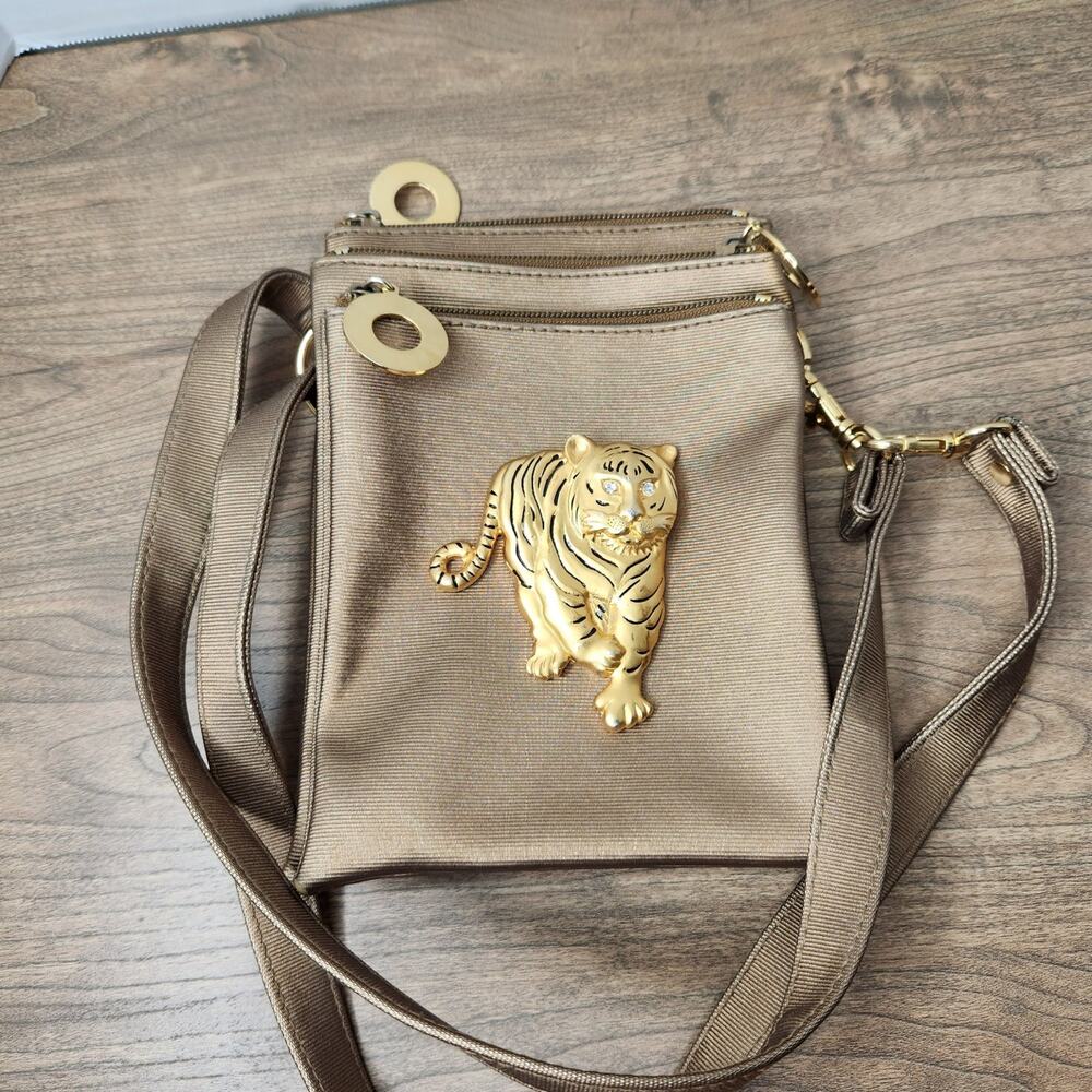 Vintage Nima Tiger Crossbody Bag | Metallic Mesh 80s 90s Novelty Purse